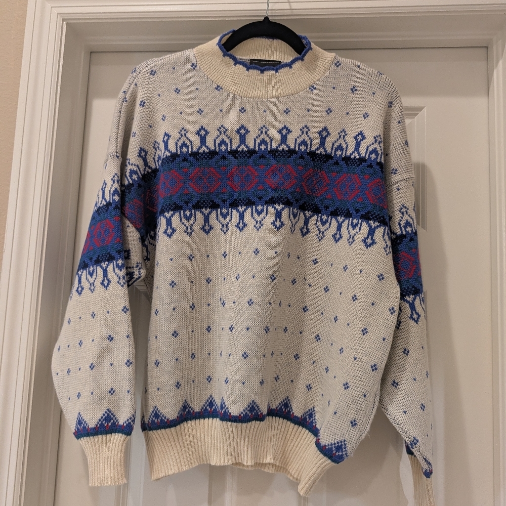 Vintage Demetre Ski Sweater Laine Wool Size Medium
